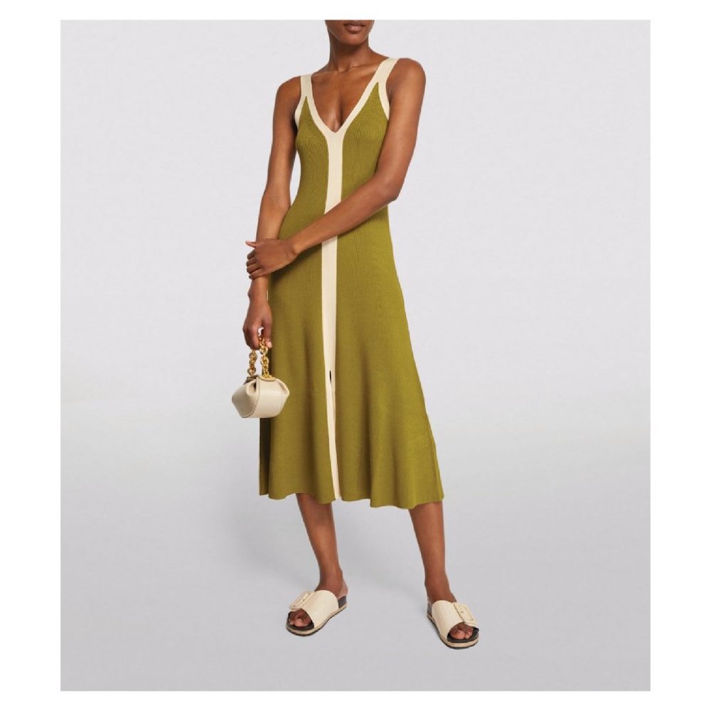NWOT SANDRO Two Tone Knit Midi Dress
